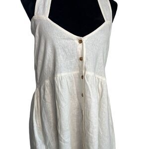 Urban Renewal Urban Outfitters Women's Cream  Linen Babydoll Dress Size M